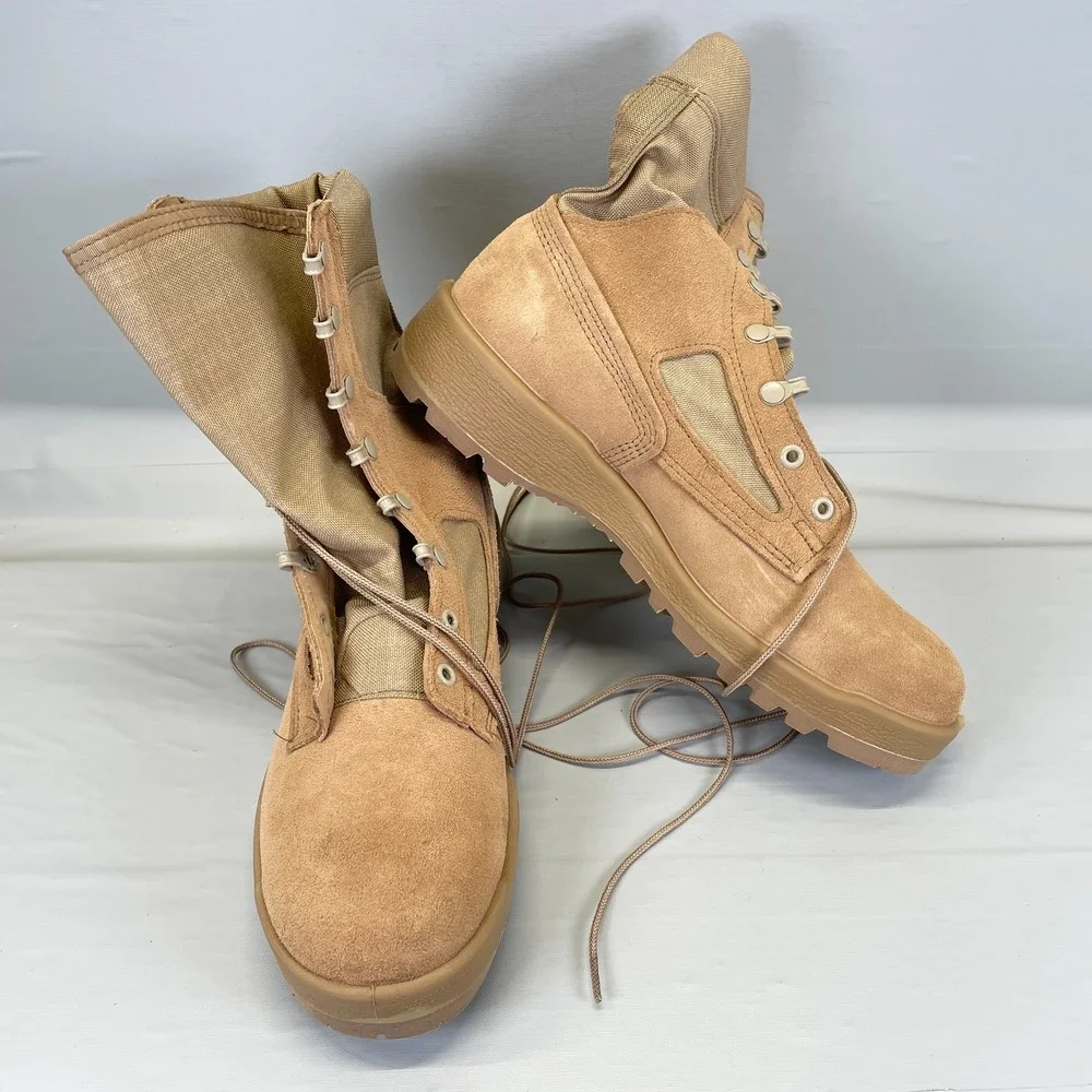 Belleville Waterproof Combat Boots Mens Size 9 R Brown Suede Vibram 390DES Army